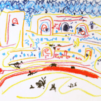 PICASSO "Bullfight Arena", 1961 picasso-bullfight-arena-1961