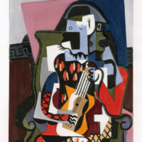 PICASSO "Harlequin With Guitar", 1955 picasso-harlequin-with-guitar-1955