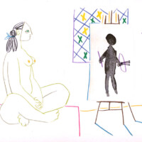 PICASSO "Seated Model", 1954 picasso-seated-model-1954